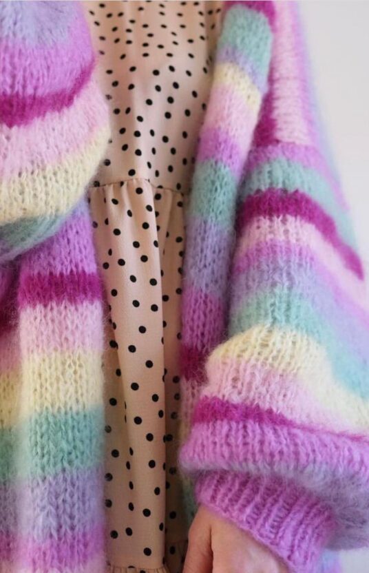 stripejakke fluffy knit pattern