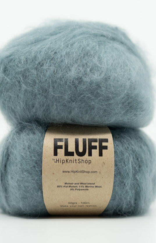blågrå mohair garn