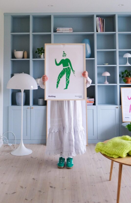 175072-Knitting-Art-poster-gronn-1 - HipKnitShop plakat bildevegg dame