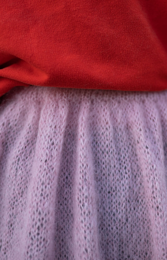 strikkeoppskrift skjørt dame mohair