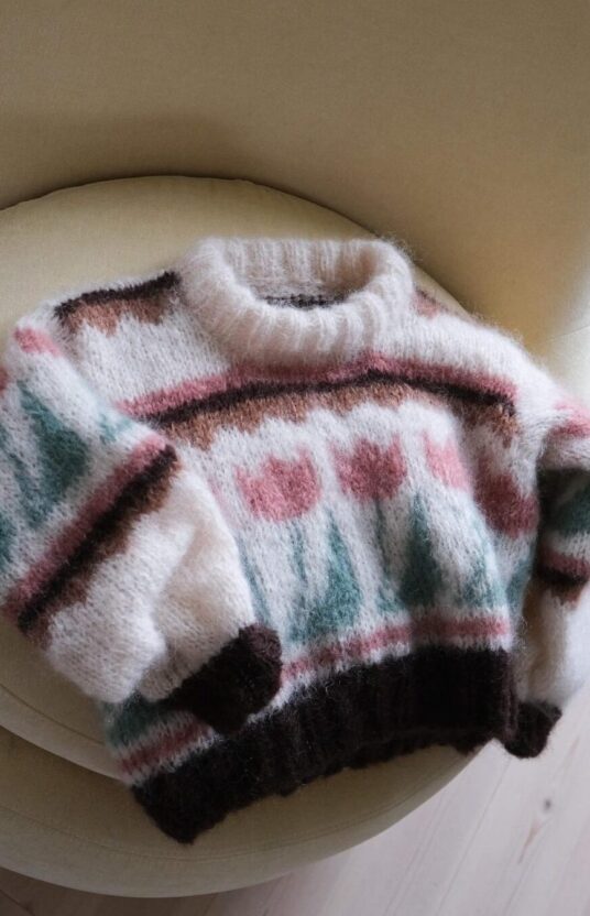 strikkegenser barn mohair oppskrift