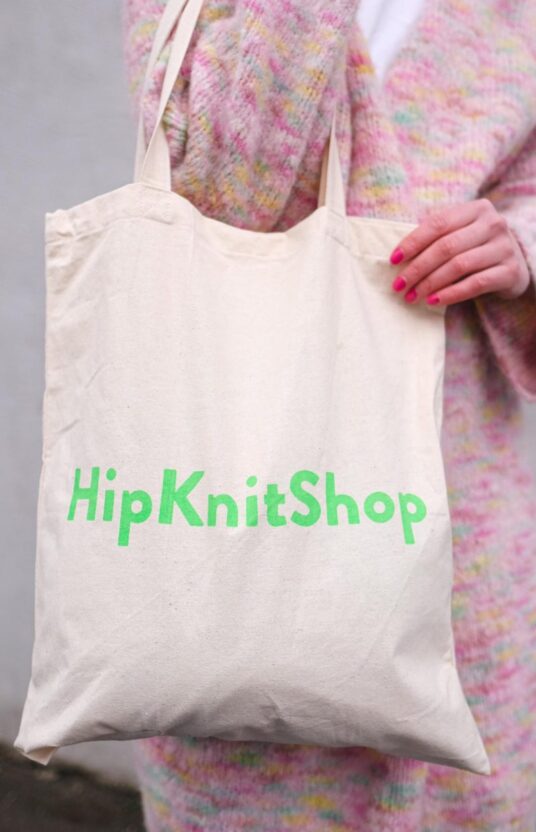 195071-HipKnitShop-shopping-bag-neon-1 - HipKnitShop shoppingveske resirkulert bomull hipknitshop