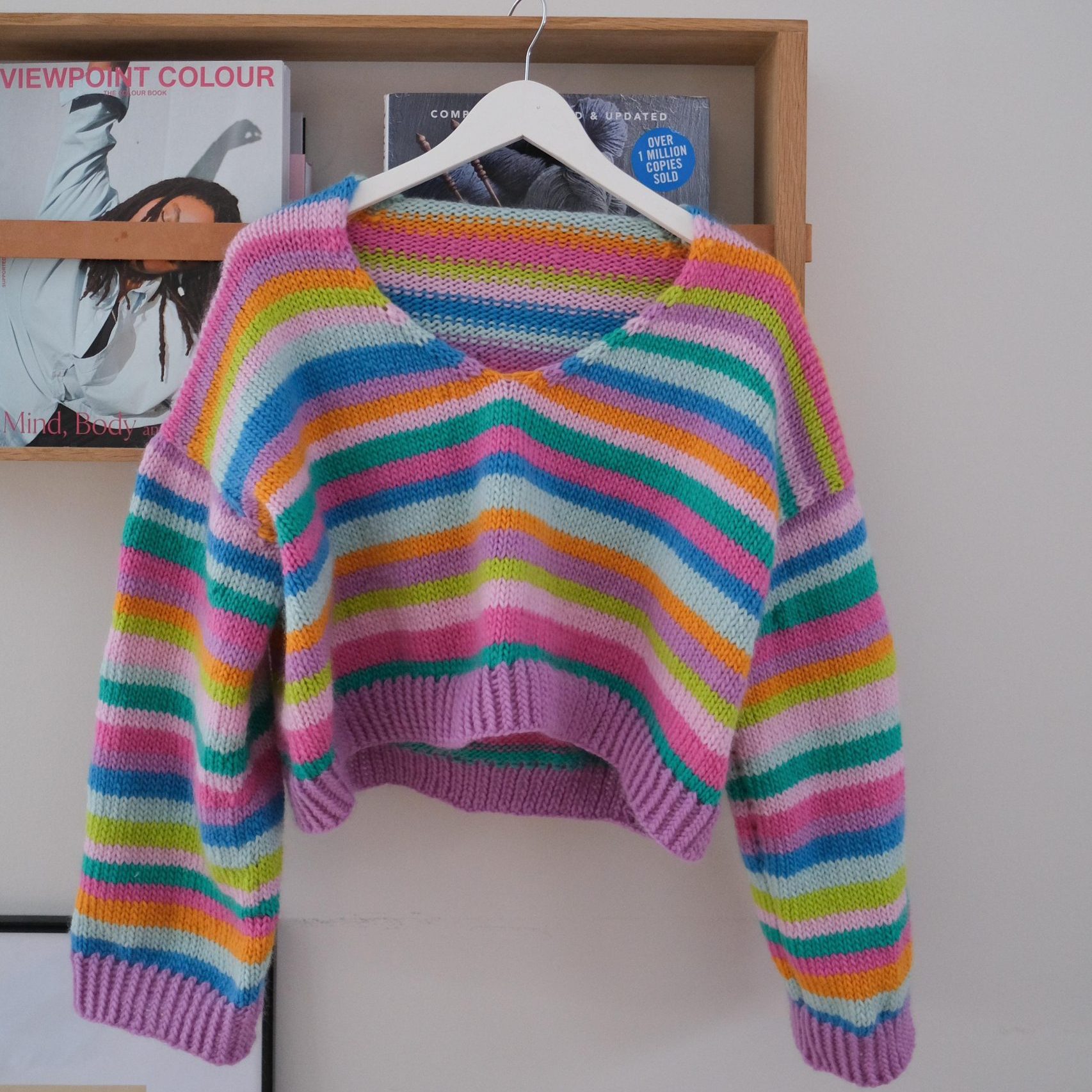 197467-Camilla-Sweater-Knitting-Pattern - HipKnitShop strikkegenser dame oppskrift striper