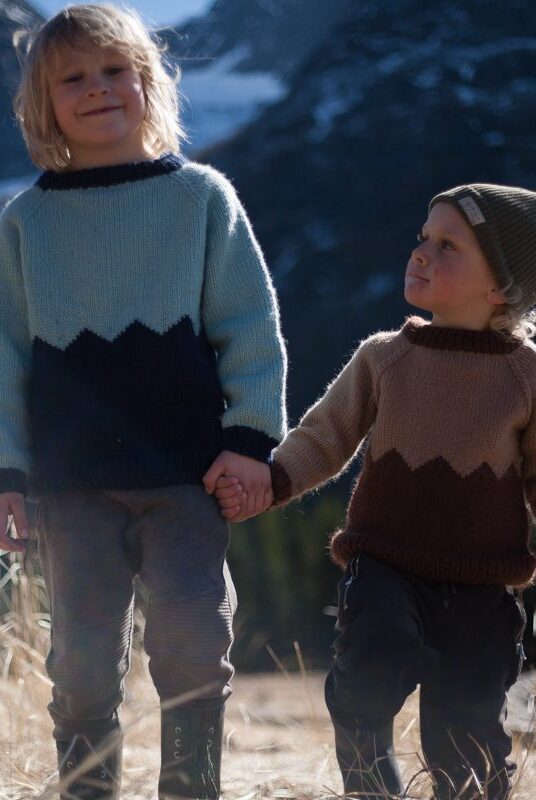 26192-Mountain Top Sweater Children Kit 15 - HipKnitShop knitting pattern kids raglan sweater