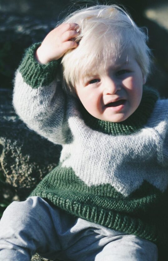 26192-Mountain Peak Sweater Children Kit 8 - HipKnitShop Knit pattern kids raglan sweater