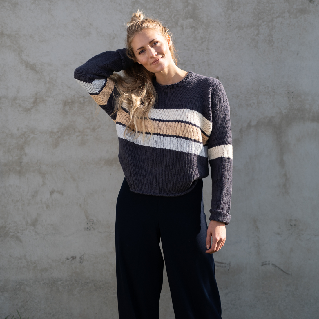 28030-Chloe-college-sweater-knitting-pattern-3 - HipKnitShop knitting pattern cotton jumper women