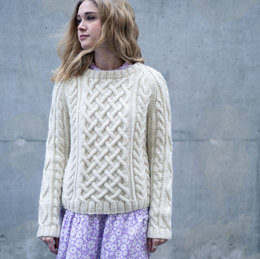 28456-Snodans-sweater-kit - HipKnitShop knit cable sweater pattern