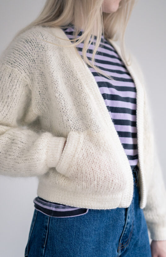 strikkejakke dame med lommer oppskrift mohair jakke fin til kjole