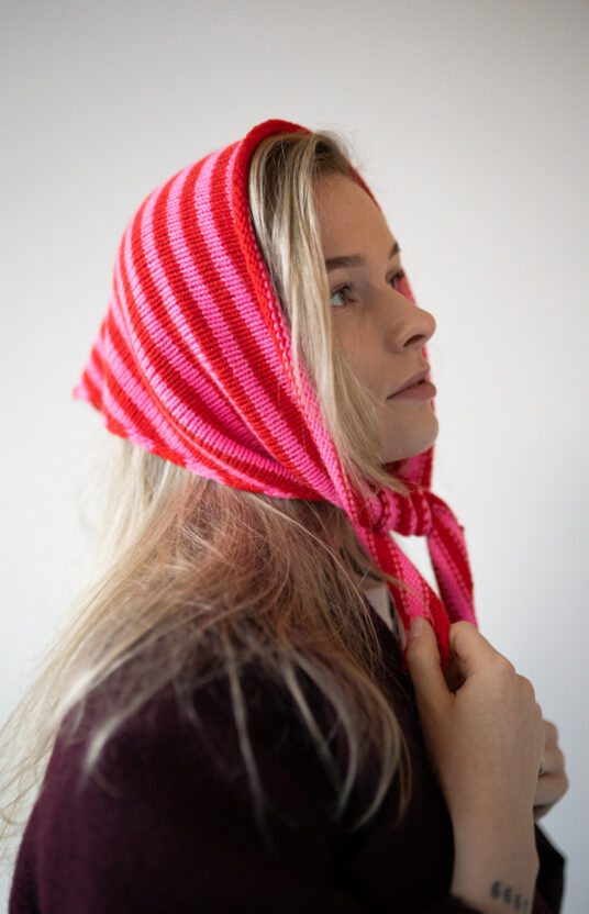 scarf knitting pattern triangle stripes mohair