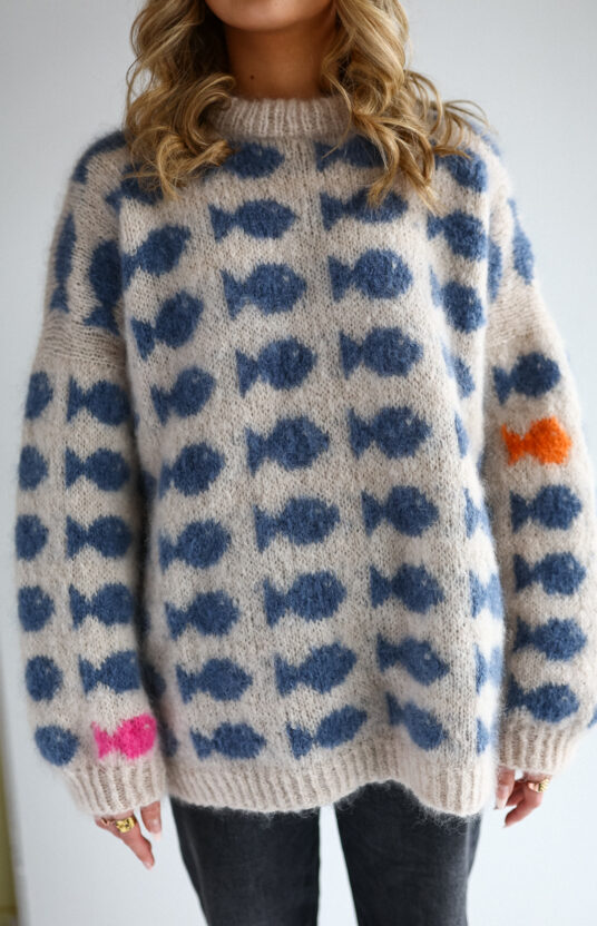 fishy genser strikkeoppskrift genser fisker dame fluffy