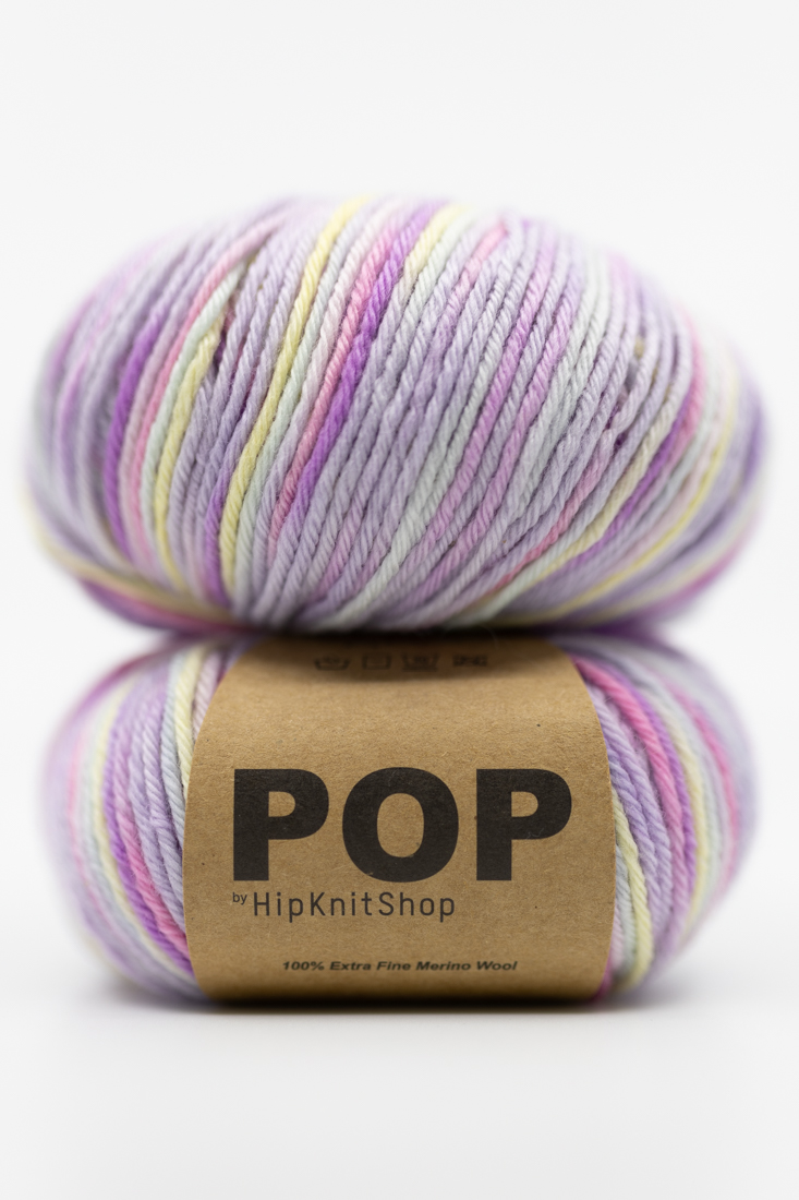 Pop Merino Magic mix - HipKnitShop Håndfarget garn merinoull. Garn i engjørningsfarger. Fargerikt garn nettbutikk
