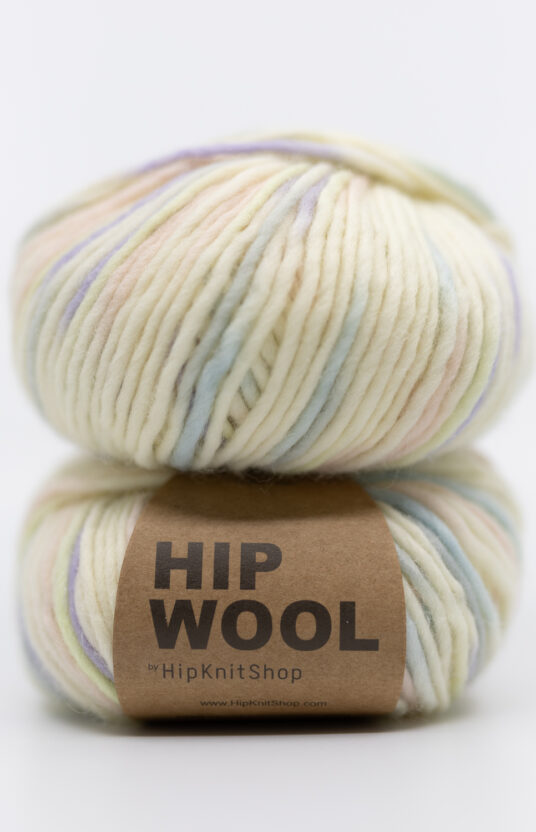 håndfarget garn tykt kløfritt ull Hip wool pastell mix nettside garn og strikk