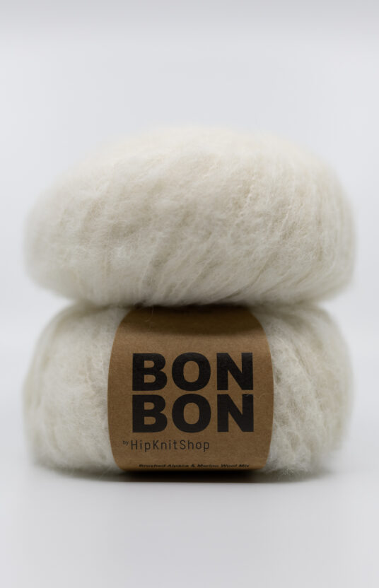 børstet alpakka hvit bonbon