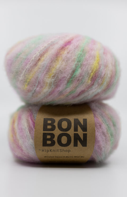 håndfarget garn BonBon børstet alpakka
