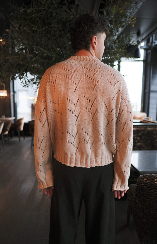 strikkegenser i bomull med struktur. unisex strikegenser dame og herre. strikk i bomull unisex knitting patterns. Cotton sweater knit pattern