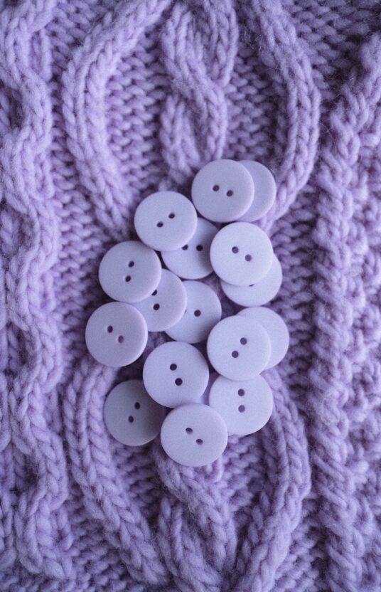 Light purple buttons, lilac plastic buttons, buttons for knitted jacket, cardigan buttons, knitting buttons, pastel purple buttons, two hole buttons, buttons for sweater, cute knitting buttons, light purple coat buttons.