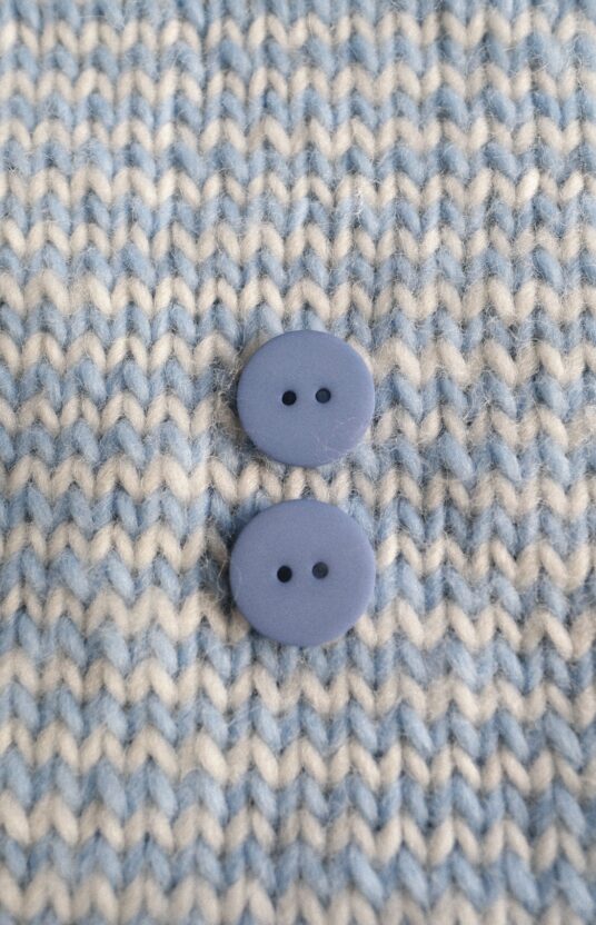 Dusty blue buttons, soft blue buttons, pastel blue buttons, blue plastic buttons, buttons for knitted jacket, cardigan buttons, knitting buttons, two hole buttons, buttons for sweater, muted blue buttons, cute knitwear buttons.