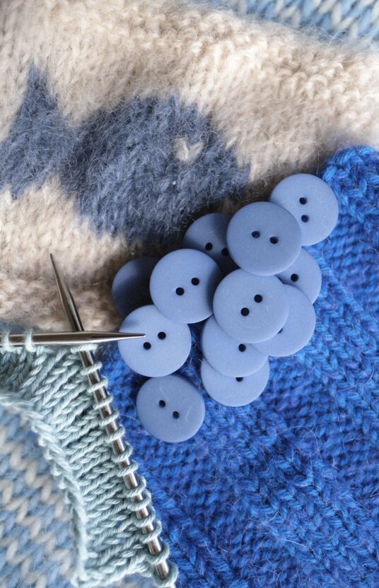 Dusty blue buttons, soft blue buttons, pastel blue buttons, blue plastic buttons, buttons for knitted jacket, cardigan buttons, knitting buttons, two hole buttons, buttons for sweater, muted blue buttons, cute knitwear buttons.